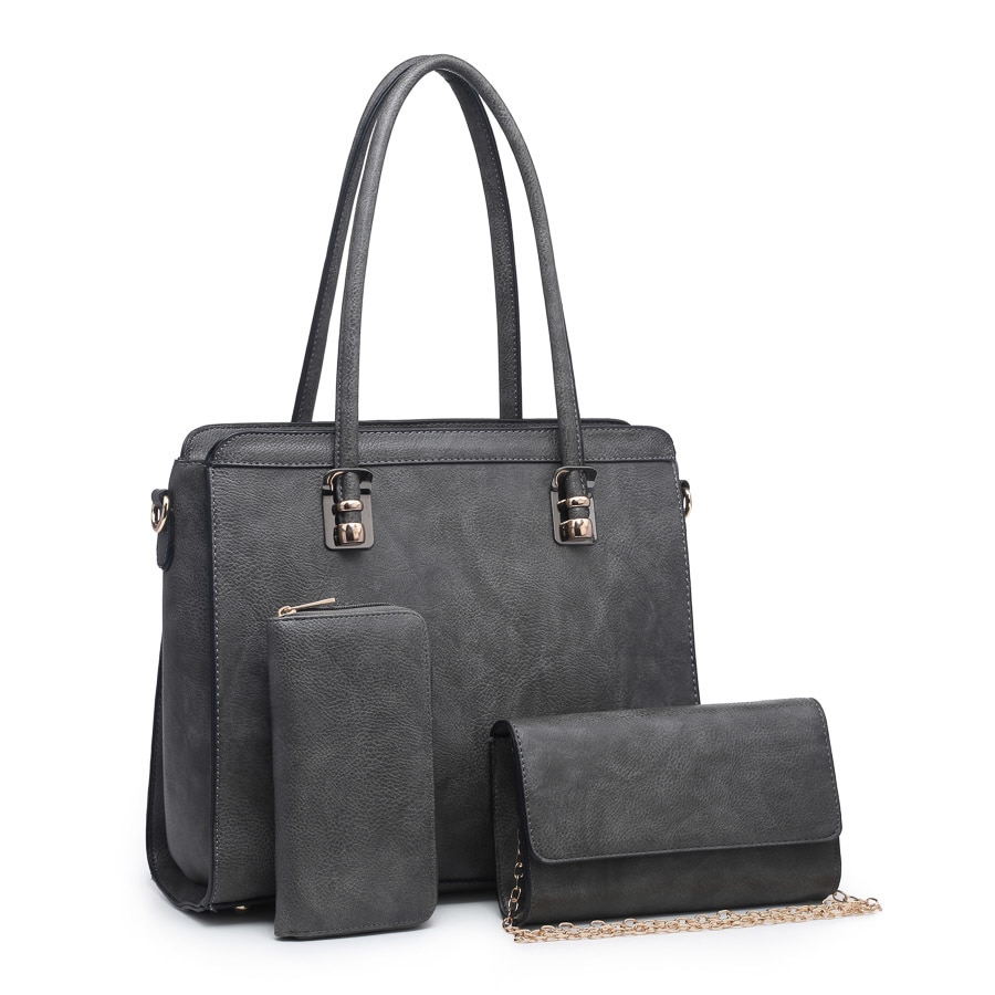 Handbag/Clutch/Wallet Set Charcoal